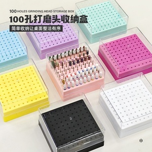 Boîte <span class=keywords><strong>de</strong></span> rangement <span class=keywords><strong>de</strong></span> tête <span class=keywords><strong>de</strong></span> meulage <span class=keywords><strong>de</strong></span> manucure <span class=keywords><strong>vide</strong></span> 100 trous boîte d'affichage <span class=keywords><strong>de</strong></span> forets à ongles boîte d'affichage <span class=keywords><strong>de</strong></span> poussière propre en plastique - Product Image 1
