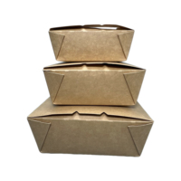 Boîte d'emballage alimentaire en carton écologique jetable, finition mate, film transparent pour restaurants et cafés - Utilisation pour boîte brune