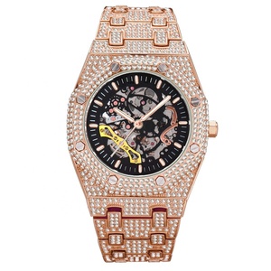 Montres mécaniques pour hommes de haute qualité, livraison directe, serties de zircone cubique, montre automatique de luxe sertie de diamants - Product Image 5