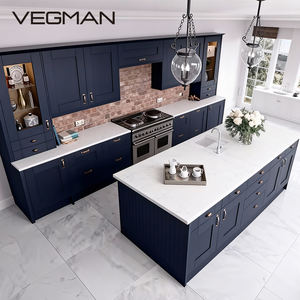 ארונות מטבח מודולריים קלאסיים יוקרתיים מעץ מלא, ידידותיים לסביבה, עם משטח עבודה מלמינציה וסל מגירה - Product Image 3