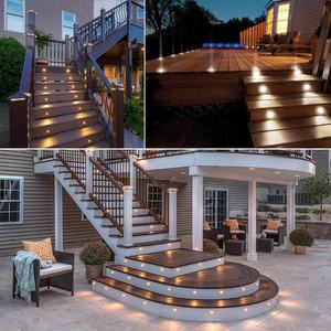 Kits d'éclairage LED encastrés pour terrasse (lot de 16), éclairage paysager basse tension 12V, éclairage d'escalier extérieur étanche IP67 - Product Image 6