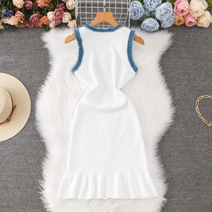 Vestidos Cortos Casuales y Sexys de Verano para Mujer, con Diseño Fruncido y Ribete de Encaje de Alta Calidad Personalizados - Product Image 3