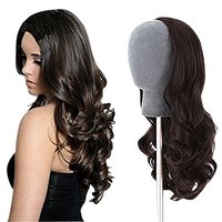 FH En Gros Perruque Cheveux Humains 100% à Clipser Demi-Tête avec Cordon de Serrage, Naturellement Crépue, Lisse ou Bouclée, Noire