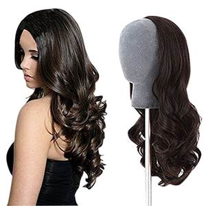 FH Vente en Gros <span class=keywords><strong>Perruque</strong></span> <span class=keywords><strong>Demi</strong></span>-Tête à Clips 100% Cheveux Humains avec Cordon de Serrage Cheveux Humains Kinky Straight Bouclés Noir Naturel - Product Image 3