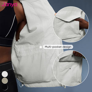 Janya femmes multifonctionnel fermeture éclair complète Sports de plein air manteau coupe ample imperméable à capuche coupe-vent Fitness course <span class=keywords><strong>veste</strong></span> - Product Image 4