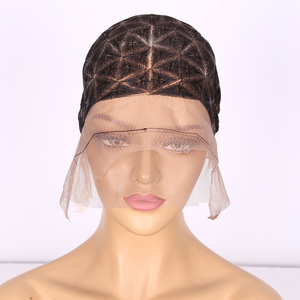 Chapeau de perruque avant en dentelle transparente cheveux synthétiques casquettes de perruque brodées élastiques <span class=keywords><strong>avec</strong></span> <span class=keywords><strong>frange</strong></span> pour faire des perruques tressées - Product Image 1