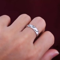 Bagues en laiton gravées uniques et simples - Bagues unisexes plaquées or 18 carats pour cadeaux quotidiens, inspirées de l'anime Jujutsu Kaisen