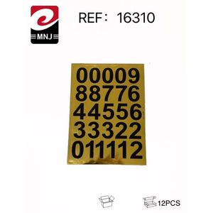 MNJ Digital Stickers 00009 88776 44556 33322 011112 Gold 12Pcs - Product Image 3