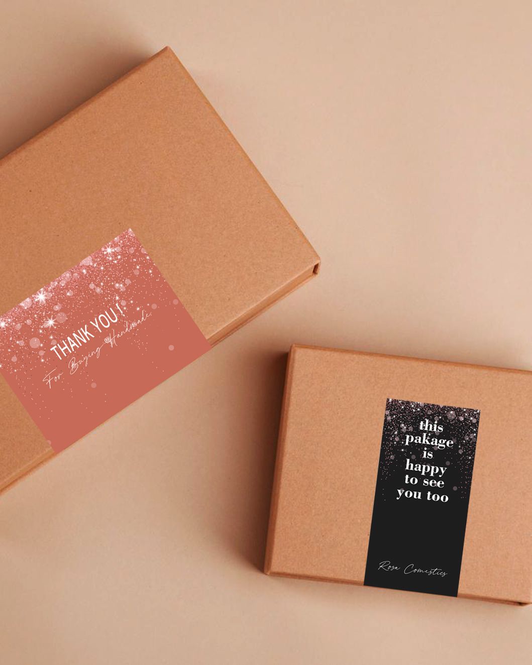 Waterproof Labels for Packaging Boxes Custom Durable Design Ideal for Gift and Electronics Packaging and Sealing