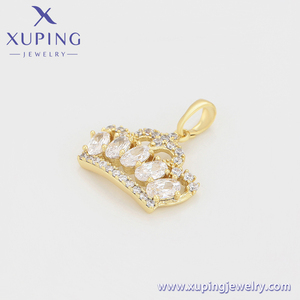 A00913364 Bijoux Xuping, <span class=keywords><strong>pendentif</strong></span> simple, élégant, luxueux, couronne de reine, <span class=keywords><strong>diamant</strong></span>, plaqué or 14 carats, <span class=keywords><strong>pas</strong></span> <span class=keywords><strong>cher</strong></span> - Product Image 6