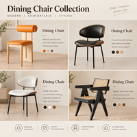 Chaise de salle à manger rembourrée moderne avec pieds en bois massif en forme de A, chaise d'appoint en tissu luxueux pour salle à manger, restaurant