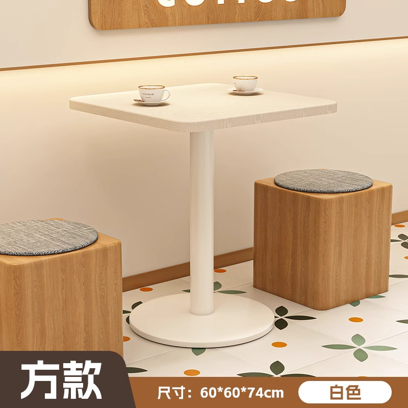 Square table for two - white wood grain