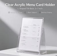 Support de table en acrylique transparent en forme de T, double face, 8,5 x 11 pouces, pour menu de restaurant