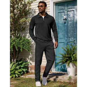 Conjunto Deportivo Personalizado de 2 Piezas para Hombre, Camiseta Polo de Manga Larga Informal, Pantalones, Ropa Deportiva Transpirable, Traje Deportivo para Correr - Product Image 5