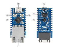 Carte de développement Waveshare Mini RP2040-ETH avec module de port Ethernet basé sur le processeur double cœur officiel RP2040 B681