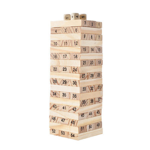 Jeu de construction en bois en gros : tour à empiler et à faire tomber, jouet de construction en blocs - Product Image 2