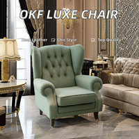Fauteuil moderne américain de luxe en cuir artificiel style loisirs pour appartement hôtel restaurant salon chambre salles d'attente