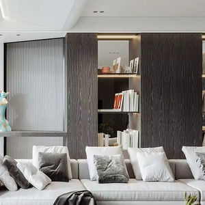 Estantes Abiertos de Madera de Estilo Moderno para Almacenamiento con Juegos de Pared para TV con Acabado de Madera en el Comedor - Product Image 1