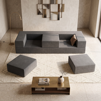 Ensemble de canapés modulaires extensibles et convertibles modernes et minimalistes avec ottomanes, canapé sectionnel personnalisé OEM en tissu microfibre pour hôtel