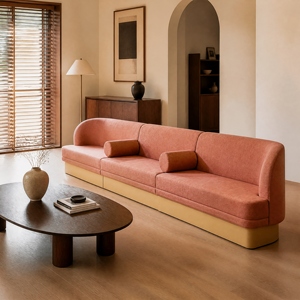 Elegante Conjunto de Salón Textil Minimalista |   Sofá Tapizado de 3 Plazas con Estructura Sólida, Personalizado OEM para Espacios de Vivienda en Apartamentos - Product Image 4