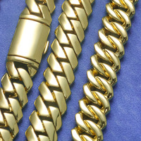 Chaîne cubaine Fealux plaquée or 18 carats en laiton, collier 12 mm, chaîne à maillons cubains personnalisée pour hommes, style hip-hop