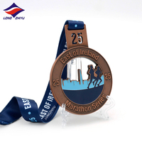 Longzhiyu concevoir votre propre alliage de zinc 3d métal 5k médaille personnalisé marathon course finisseur prix médailles sport avec ruban