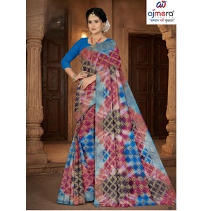 Ajmera Elegant Ethnic Cotton Printed Saree Soft Stylish Traditional Regular Fit Quick Dry All Seasons Fashion Wear for Women - Product Image 4