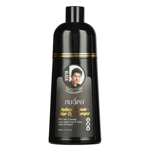 NUSPA özel etiket amonyak içermeyen siyah kahverengi saç boyası şampuan uzun ömürlü parlak saç rengi şampuan