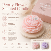 Bougie parfumée à la pivoine en gros, en paraffine raffinée et cire de soja, bougie décorative florale, cadeau, emballage personnalisé
