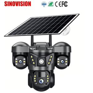 Caméra de sécurité à triple objectif solaire WiFi basse consommation avec alerte IA humanoïde et double éclairage, application V380, intérieur/extérieur, vente en gros - Product Image 1