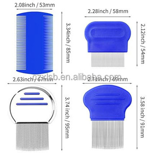Paquete de 4 peines para piojos de acero inoxidable y plástico, duraderos y cómodos para niños y adultos, uso doméstico - Product Image 2