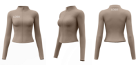 Veste légère demi-zippée pour femme, personnalisable avec logo, nouvelle collection 2026, respirante, sans coutures, écologique, anti-humidité, pour l'entraînement