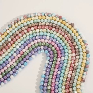 Perles de cristal rondes à 32 facettes de 8 mm, effet teinture à l'eau, avec perles d'espacement AB en verre couleur macaron pour bijoux artisanaux DIY - Product Image 5