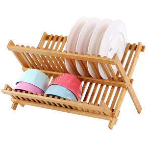Wooden Dish Rack Dish Drying Drainer Storage Stand Holder Kitchen Cabinet Organizer Dish Plate Bowl Rack Book Rack Kitchen Tool