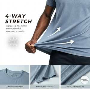T-Shirt Sportiva da Uomo Traspirante ad Asciugatura Rapida 180 Grammi, per Palestra e Corsa, 100% Poliestere, Manica Corta, Vestibilità Regolare - Product Image 3