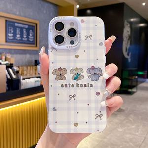 Design d'ours à carreaux coréen pour iPhone 15 Plus 16 Pro <span class=keywords><strong>Max</strong></span> 14 13 12P mignon femme pour Apple étuis de téléphone portable protecteur de caméra TPU - Product Image 3