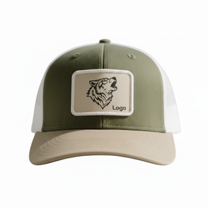 Casquette Trucker en Jean et Maille à 6 Panneaux, Personnalisable, Vert Olive, avec Logo en Coton et PVC, Réglable, pour l'Été et le Sport – Vente en Gros - Product Image 1
