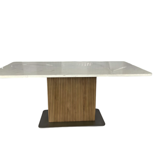 Design <b>White</b> Marble Top Solid Wood Base Dining <b>Tables</b> - Product Image 5