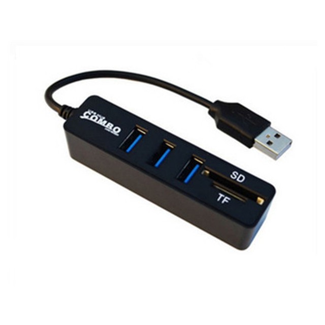Combo 3 Ports  Micro Card Reader SD/TF USB Splitter  USB Hub 2.0 USB C Hub Multi Splitter High Speed TF SD Card Reader