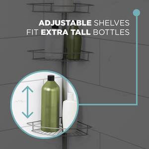 Vente flash Nouveau Étagère de rangement d'angle pour salle de bain à 4 niveaux réglable Étagère de douche télescopique - Product Image 5