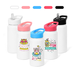 <span class=keywords><strong>Bouteille</strong></span> d'eau isotherme pour enfants <span class=keywords><strong>de</strong></span> 14 oz avec couvercles colorés pour sublimation, idéale pour l'impression par transfert thermique – Vente en gros - Product Image 2