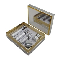 Vente en gros de coffrets cadeaux cosmétiques de luxe recyclables en or avec insert en mousse, plastique et papier