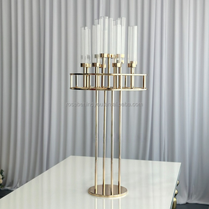 Centrotavola per Matrimonio con 13 Bracci <span class=keywords><strong>Portacandele</strong></span> con Fiori Supporti per Candele Dorati per Decorazione Casa e Feste - Product Image 2