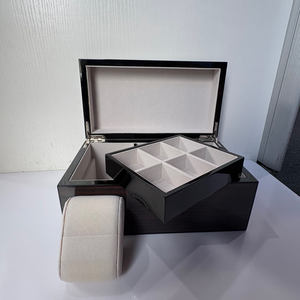 Handcrafted MDF Luxury <b>Watch</b> <b>Box</b> Stylish Square Shape Durable Storage Display PU/PC Suede Leather - Product Image 1