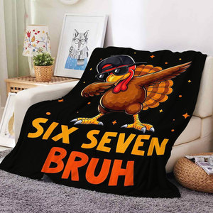 Couverture en flanelle polaire douce et chaude avec imprimé Meme Six Seven Italian Brainrot, idéale pour la maison et les voyages, parfaite pour les cadeaux - Vente en gros - Product Image 4