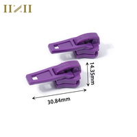 Taille personnalisée, multicolore, fermeture à glissière à verrouillage automatique pour bricolage accessoire de vêtement, extracteur de fermeture à glissière en nylon violet avec matière plastique
