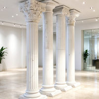 Colonne ronde creuse en marbre blanc naturel de style grec-romain, pilier en pierre beige pour la décoration de villas