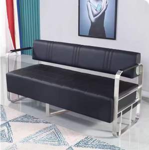 Salon de coiffure, Salon de beauté, Chaise d'attente, Magasin de vêtements de beauté, Zone de repos, Canapé en acier inoxydable plaqué or, Chaise d'attente - Product Image 2