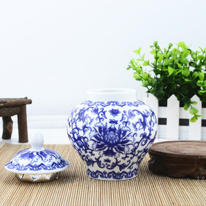 Màu xanh-và-trắng Trung Quốc hoa thiết kế nhà bếp Canister Oriental gốm lọ chào đón tùy chỉnh - Product Image 5