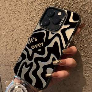 Funda de teléfono transparente con patrón de rayas para <span class=keywords><strong>iPhone</strong></span> 17 16 15 14 13 Pro Max 12 11 XS XR <span class=keywords><strong>7</strong></span> <span class=keywords><strong>8</strong></span> SE a prueba de golpes parachoques TPU PC contraportada - Product Image 3